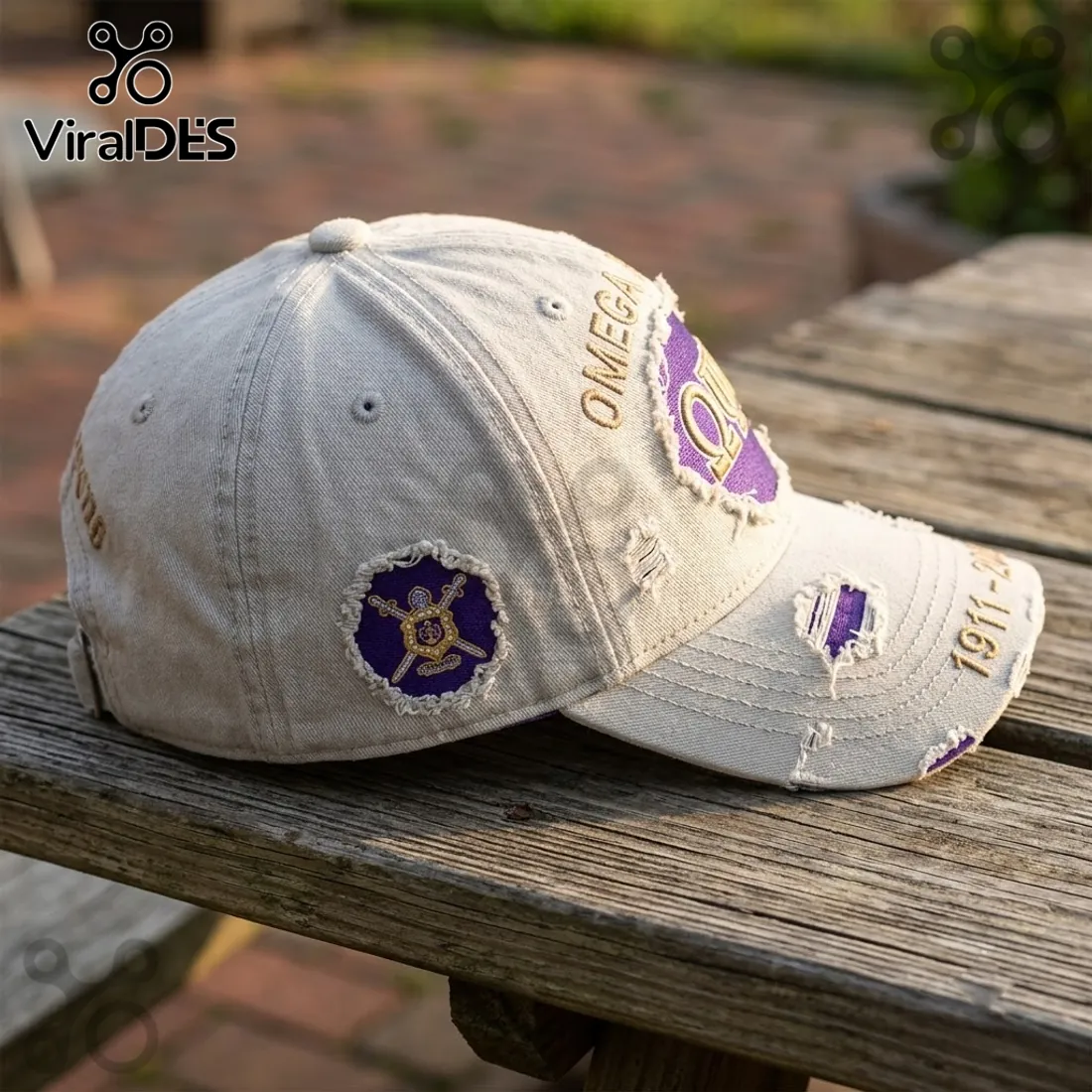 Omega Psi Phi 1911-2026 Distressed Baseball Cap Omega Psi Phi 1911-2026 Distressed Baseball Cap