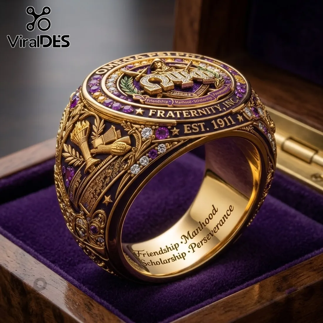 Omega Psi Phi 1911 EST Fraternity Ring Omega Psi Phi 1911 EST Fraternity Ring