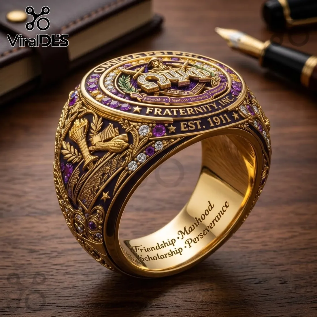 Omega Psi Phi 1911 EST Fraternity Ring Omega Psi Phi 1911 EST Fraternity Ring