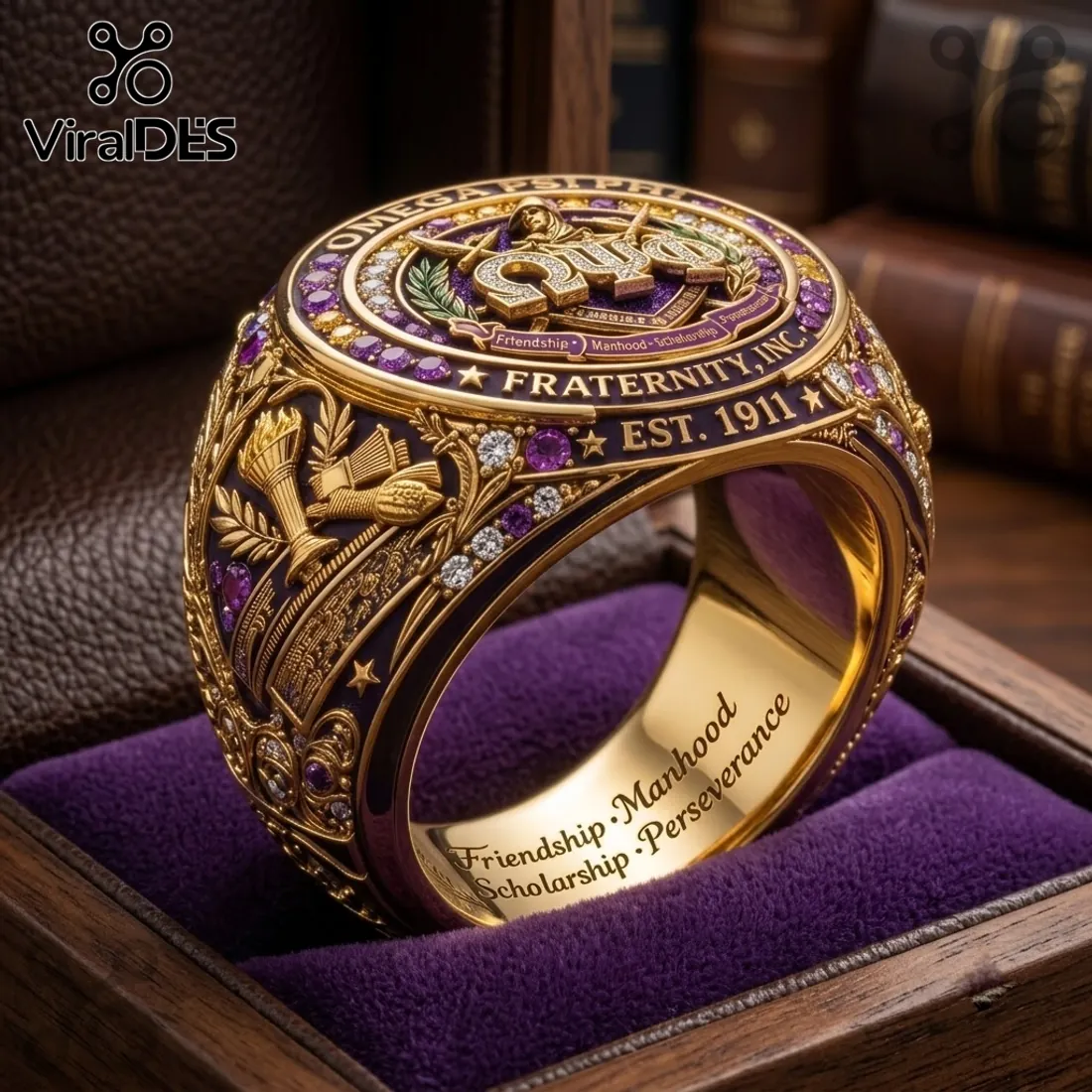 Omega Psi Phi 1911 EST Fraternity Ring Omega Psi Phi 1911 EST Fraternity Ring