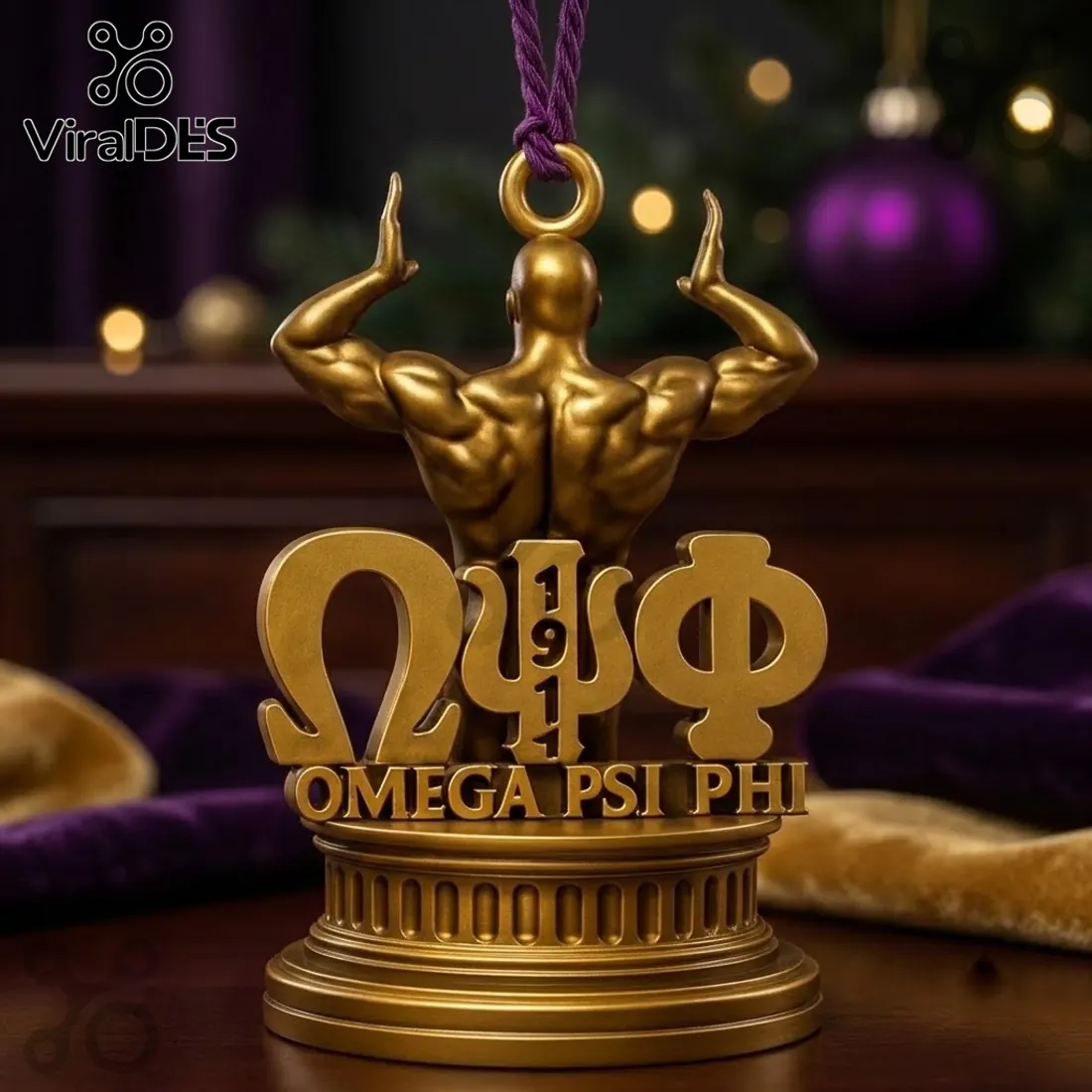 Omega Psi Phi Gold Christmas Ornament 2026 Omega Psi Phi Gold Christmas Ornament 2026