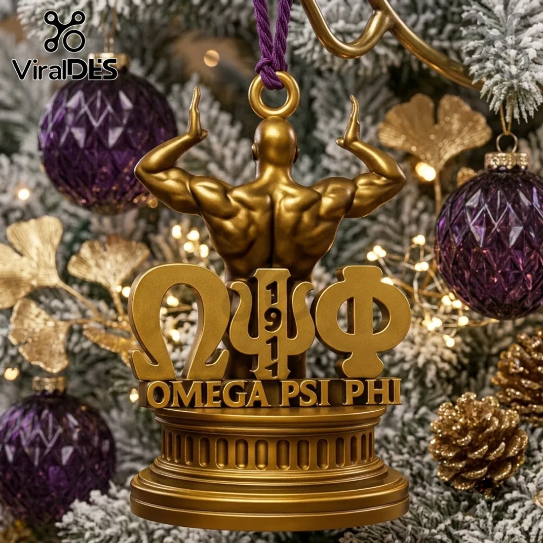 Omega Psi Phi Gold Christmas Ornament 2026 Omega Psi Phi Gold Christmas Ornament 2026