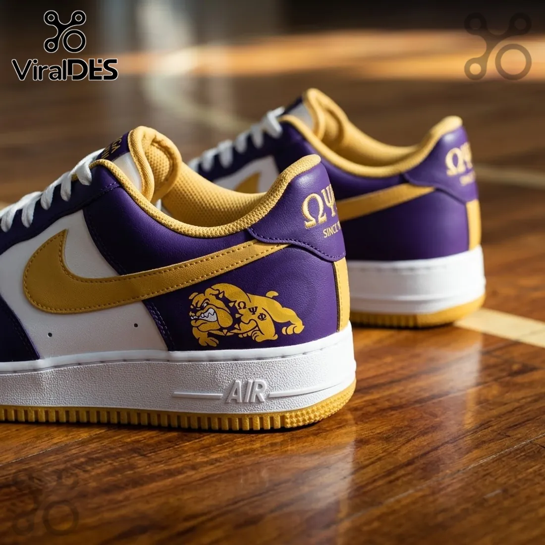 Omega Psi Phi Purple and Gold Premium Air Force 1 Shoes Omega Psi Phi Purple and Gold Premium Air Force 1 Shoes