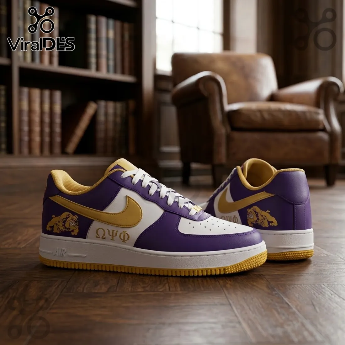 Omega Psi Phi Purple and Gold Premium Air Force 1 Shoes Omega Psi Phi Purple and Gold Premium Air Force 1 Shoes
