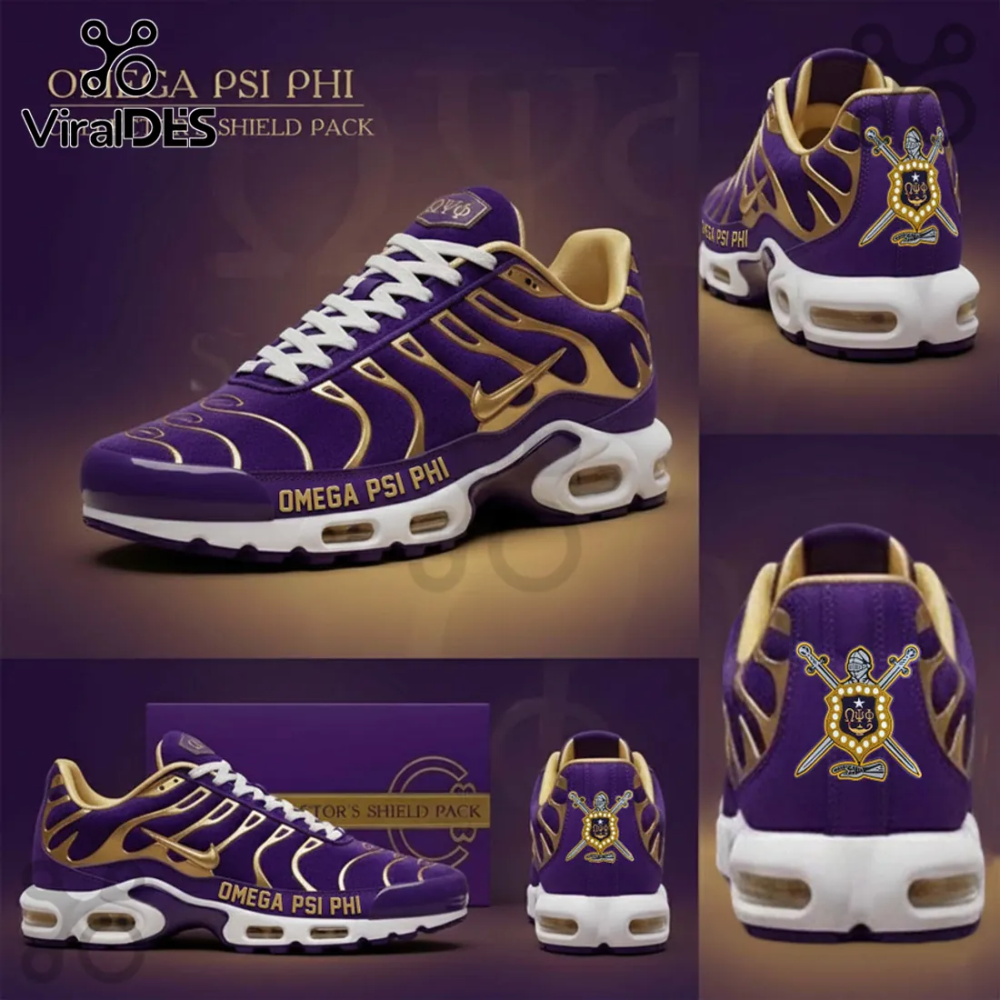 Omega Psi Phi Purple Gold Air Max Plus Shoes Omega Psi Phi Purple Gold Air Max Plus Shoes