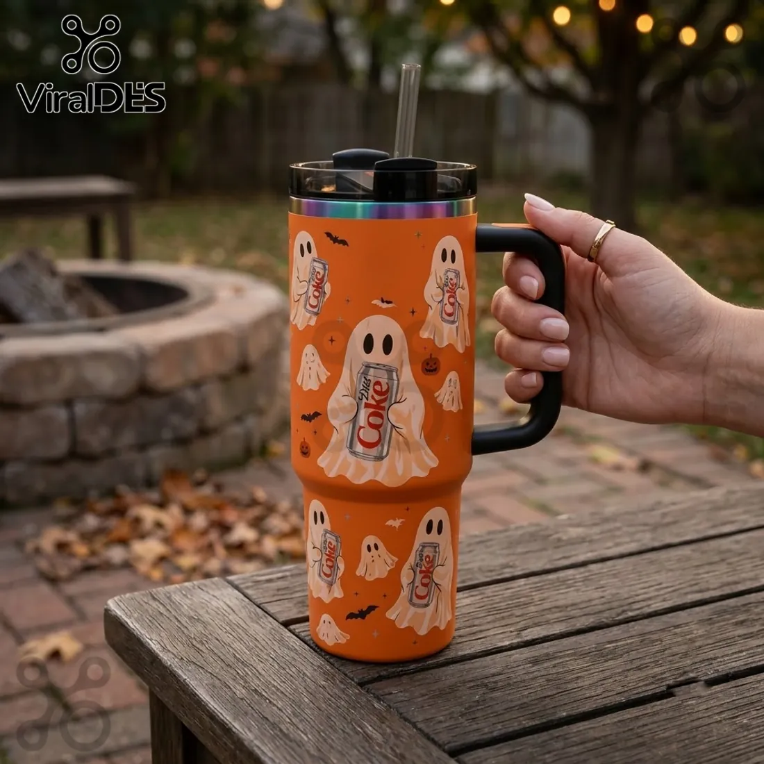 Orange Ghost Diet Coke 40oz Stanley Tumbler Orange Ghost Diet Coke 40oz Stanley Tumbler