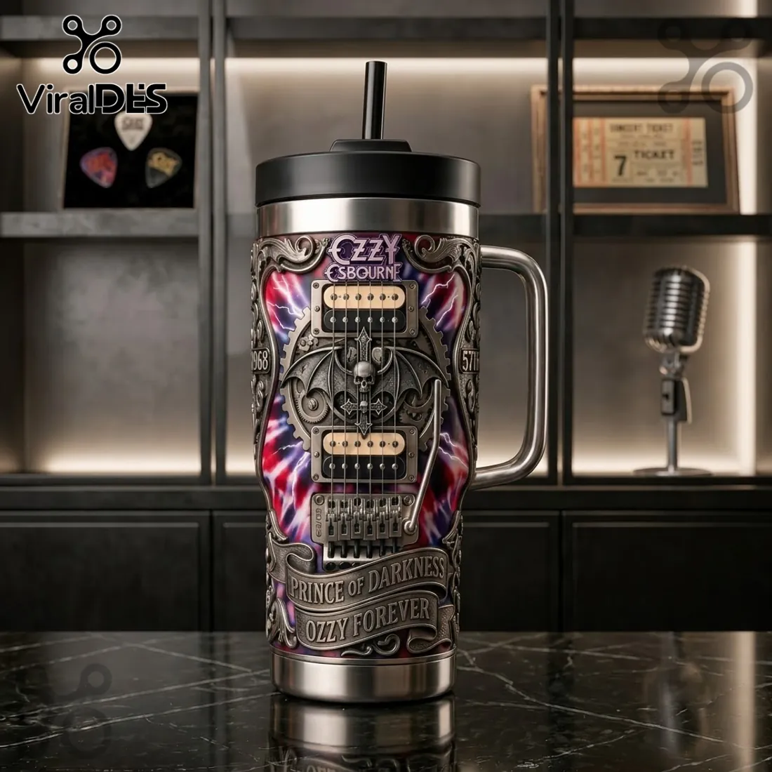 Ozzy Osbourne Prince of Darkness 40oz Stanley Tumbler Ozzy Osbourne Prince of Darkness 40oz Stanley Tumbler