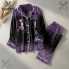 Elvis Presley Premium Black Satin Pajama Set