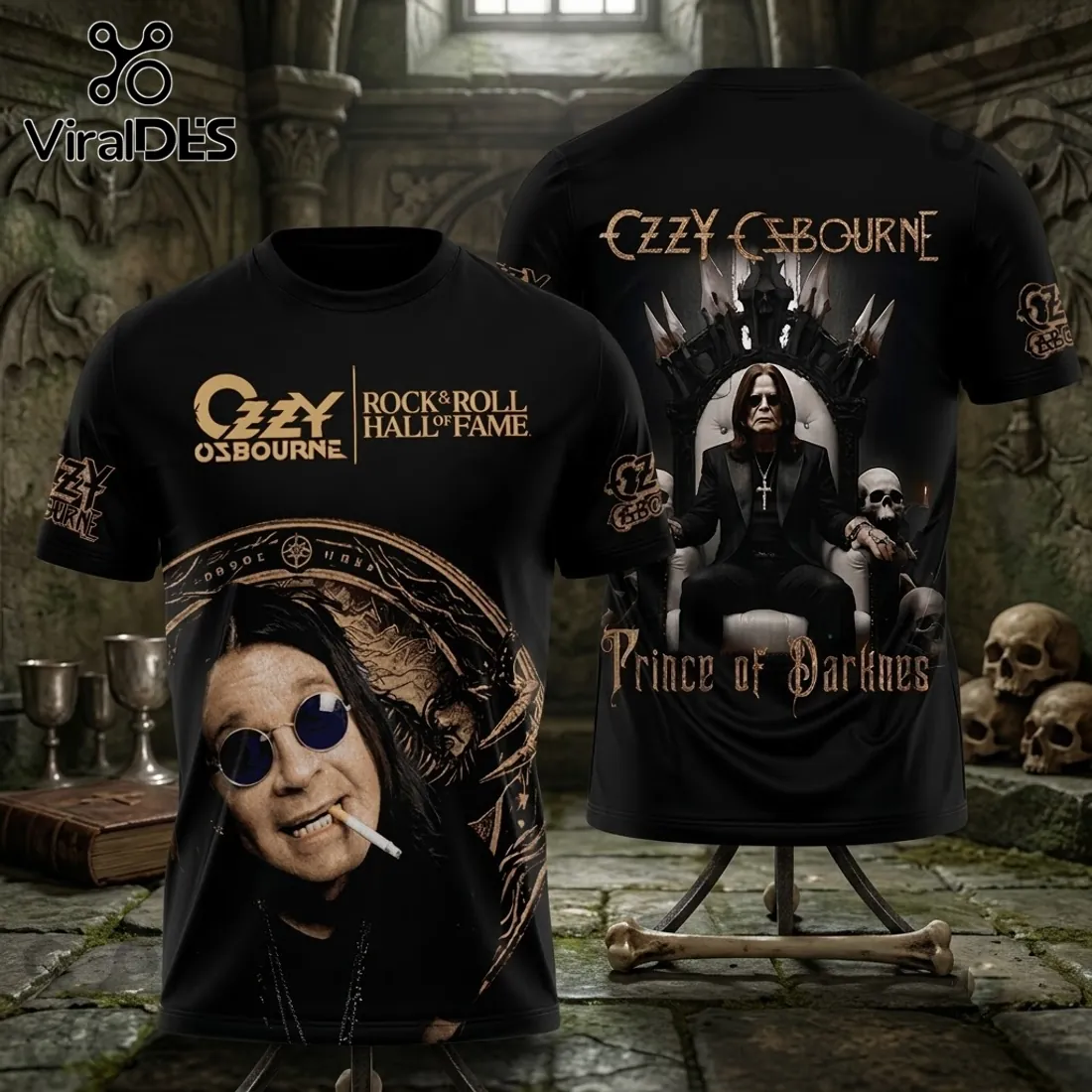 Ozzy Osbourne Rock and Roll Hall of Fame Black Shirt Ozzy Osbourne Rock and Roll Hall of Fame Black Shirt