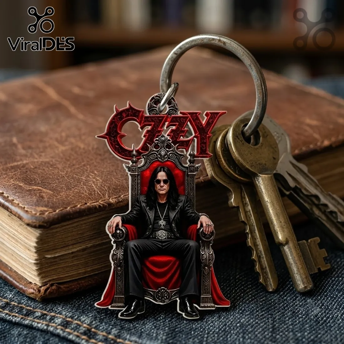Ozzy Osbourne Throne Custom Shape Keychain Ozzy Osbourne Throne Custom Shape Keychain