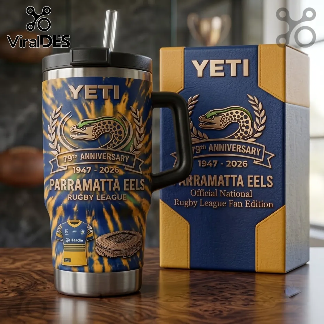 Parramatta Eels 79th Anniversary Tie-Dye 40oz Tumbler Parramatta Eels 79th Anniversary Tie-Dye 40oz Tumbler