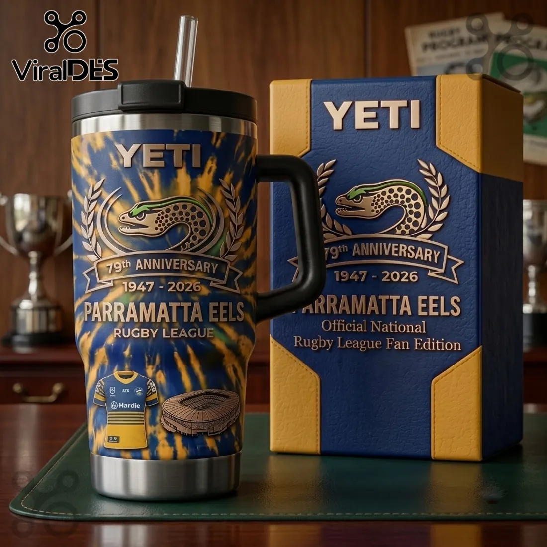 Parramatta Eels 79th Anniversary Tie-Dye 40oz Tumbler Parramatta Eels 79th Anniversary Tie-Dye 40oz Tumbler