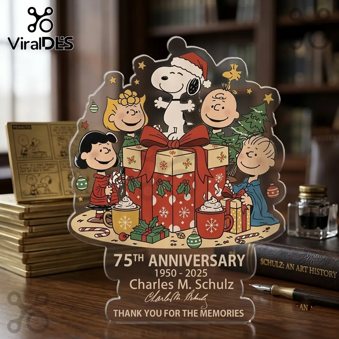 Peanuts Snoopy 75th Anniversary Christmas Acrylic Ornament Peanuts Snoopy 75th Anniversary Christmas Acrylic Ornament