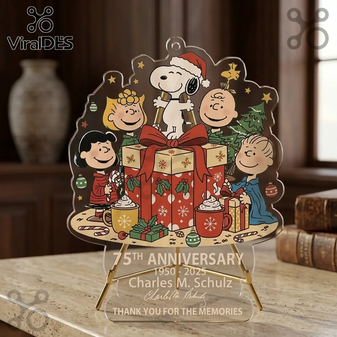 Peanuts Snoopy 75th Anniversary Christmas Acrylic Ornament Peanuts Snoopy 75th Anniversary Christmas Acrylic Ornament