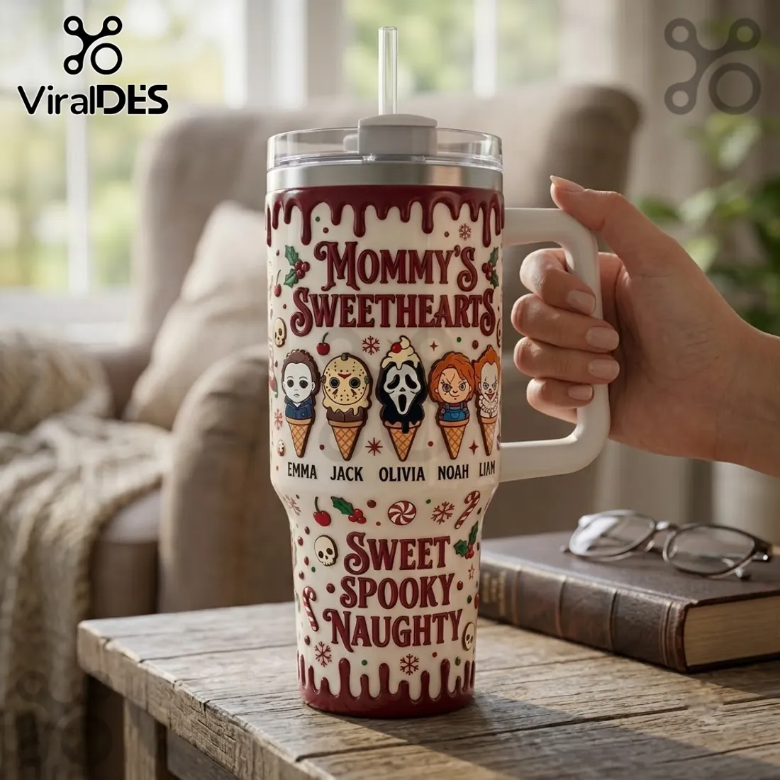 Personalized Horror Movie Character 40oz Stanley Tumbler Personalized Horror Movie Character 40oz Stanley Tumbler