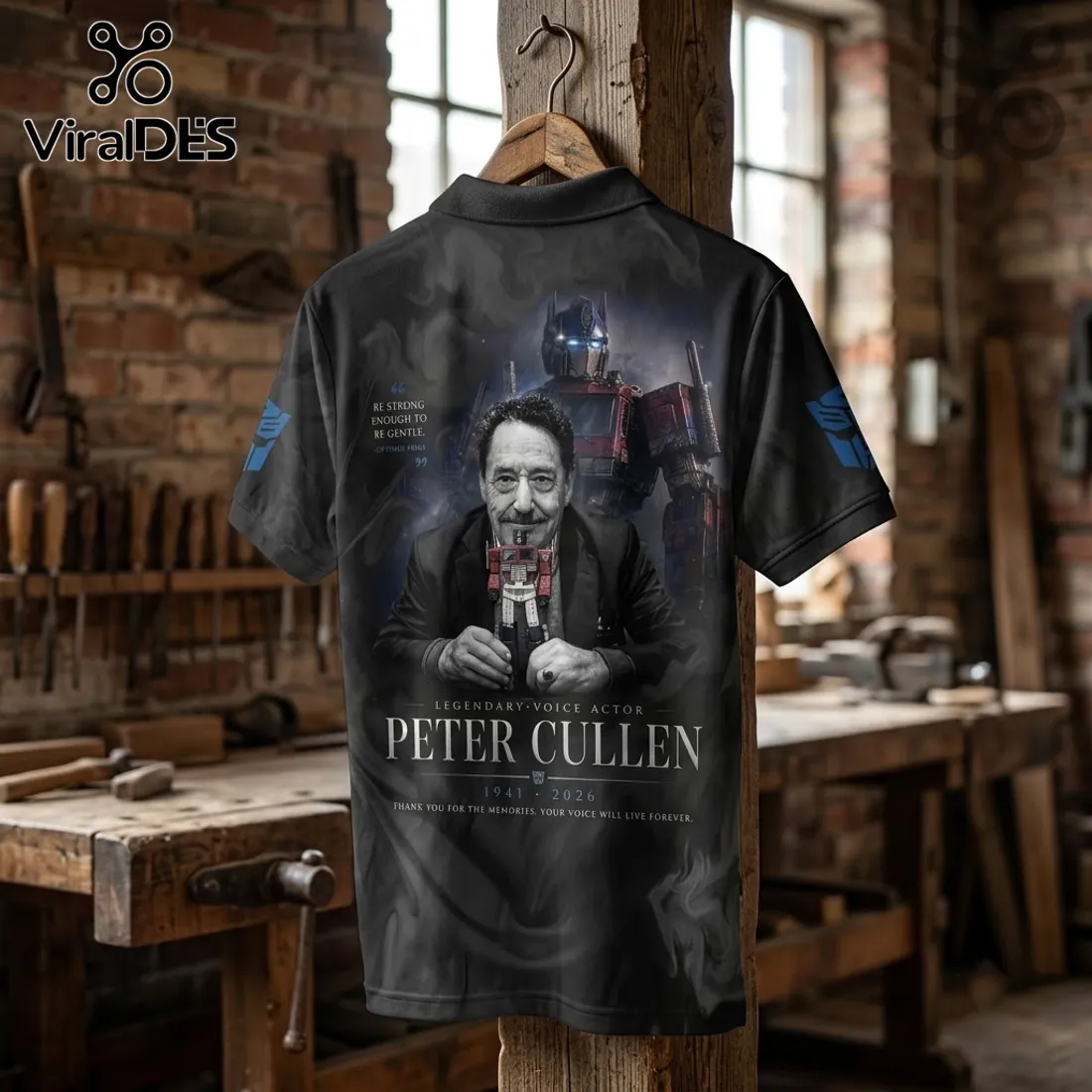 Peter Cullen Optimus Prime Black Tribute Polo Shirt Peter Cullen Optimus Prime Black Tribute Polo Shirt