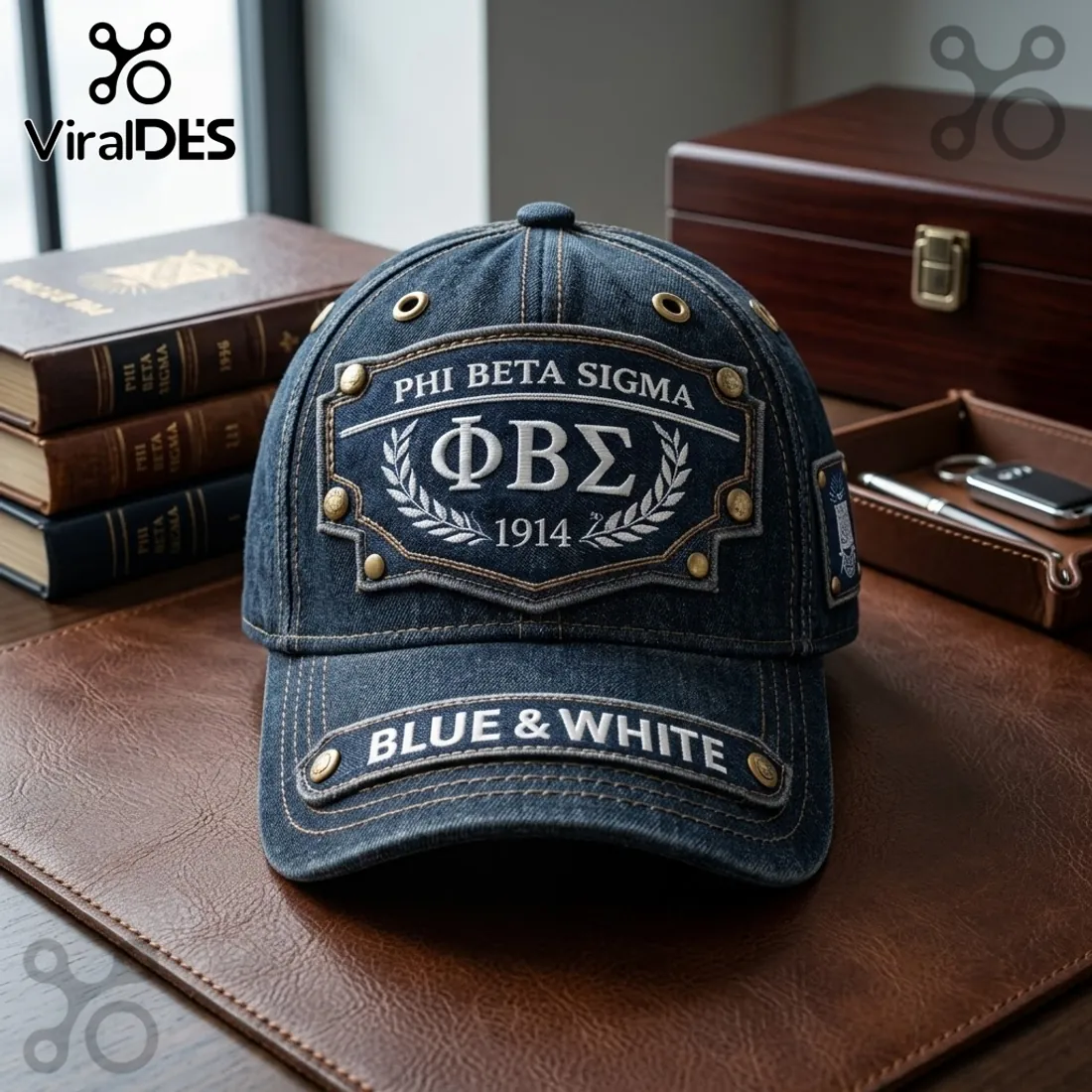 Phi Beta Sigma 1914 Denim Baseball Cap Phi Beta Sigma 1914 Denim Baseball Cap