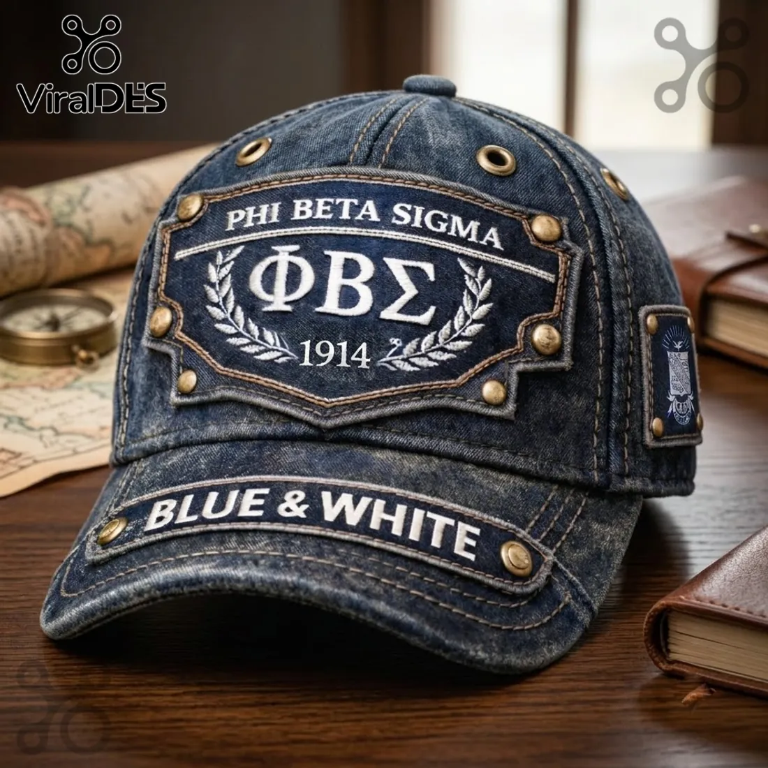 Phi Beta Sigma 1914 Denim Baseball Cap Phi Beta Sigma 1914 Denim Baseball Cap