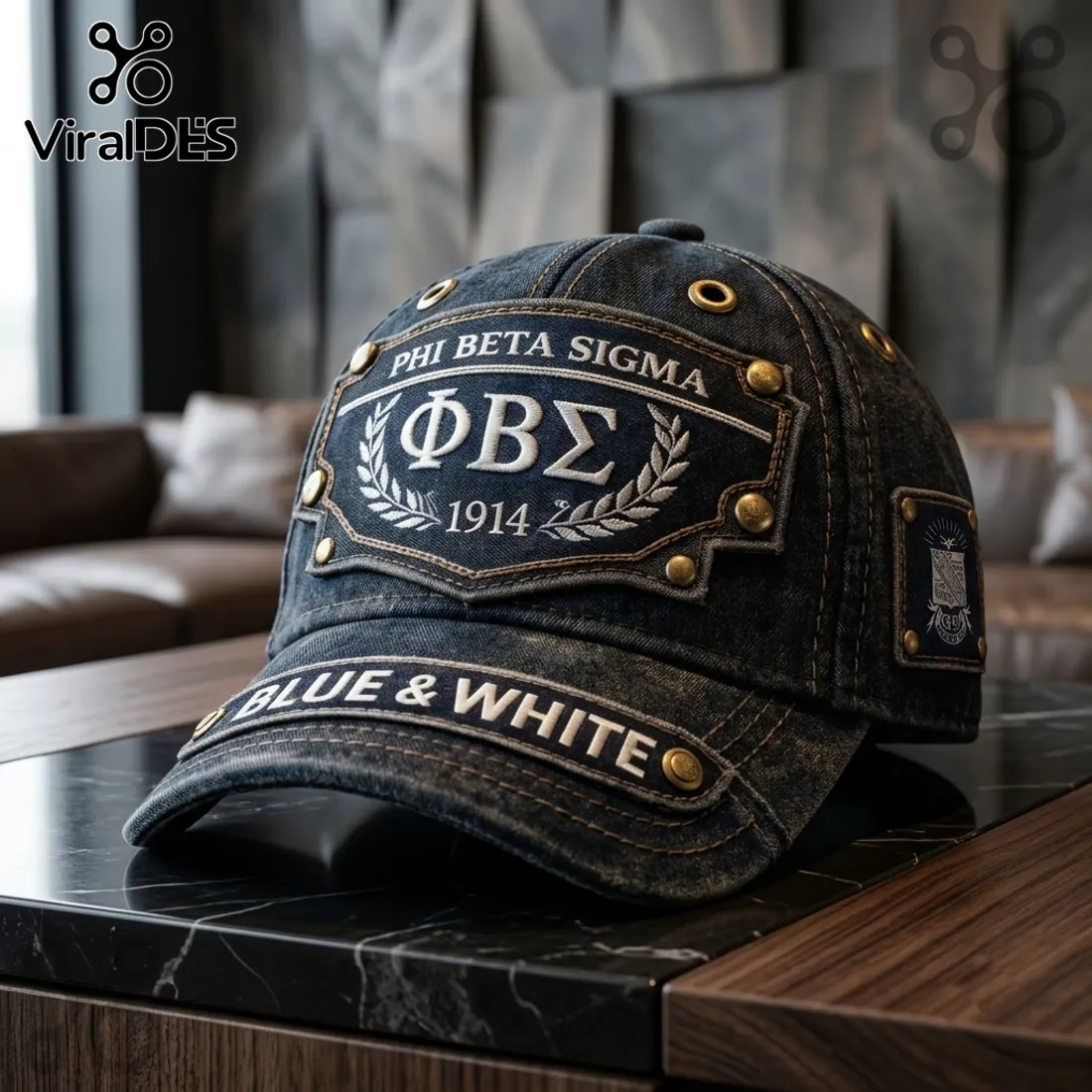 Phi Beta Sigma 1914 Denim Baseball Cap Phi Beta Sigma 1914 Denim Baseball Cap