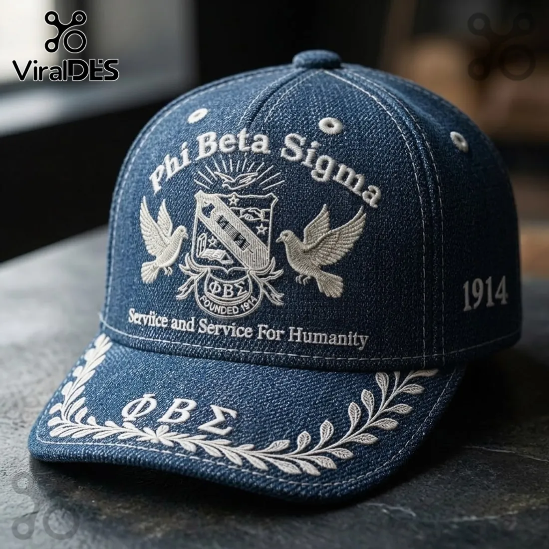 Phi Beta Sigma Denim Baseball Cap Phi Beta Sigma Denim Baseball Cap