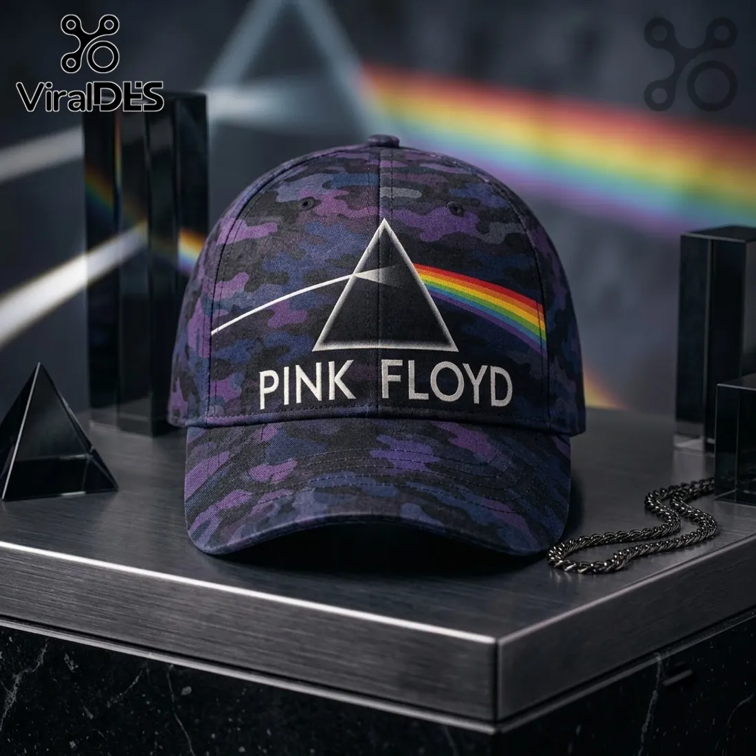 Pink Floyd Dark Side of the Moon Camo Baseball Cap Pink Floyd Dark Side of the Moon Camo Baseball Cap