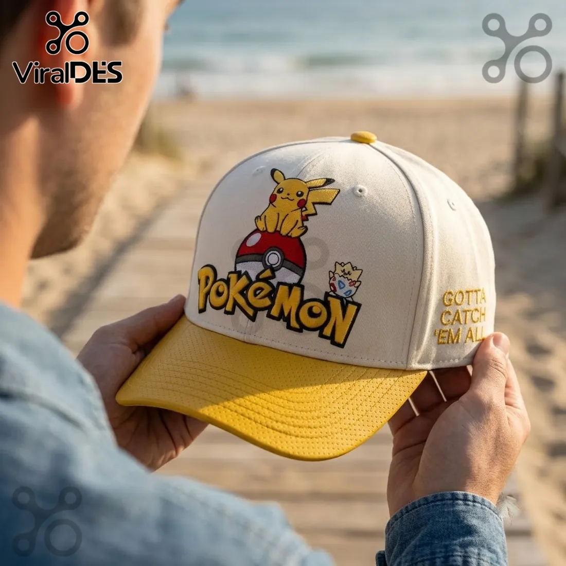 Pokemon Pikachu Togepi Yellow Brim Baseball Cap Pokemon Pikachu Togepi Yellow Brim Baseball Cap