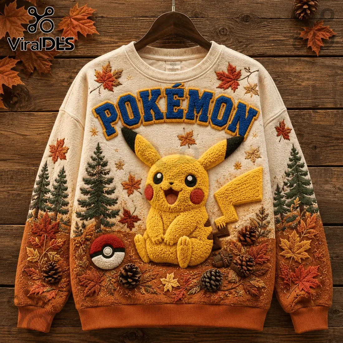 Pokemon Trainer Pikachu Autumn Knit Sweater Pokemon Trainer Pikachu Autumn Knit Sweater