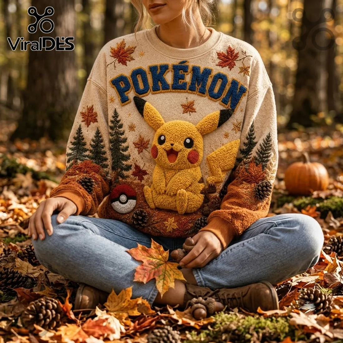 Pokemon Trainer Pikachu Autumn Knit Sweater Pokemon Trainer Pikachu Autumn Knit Sweater