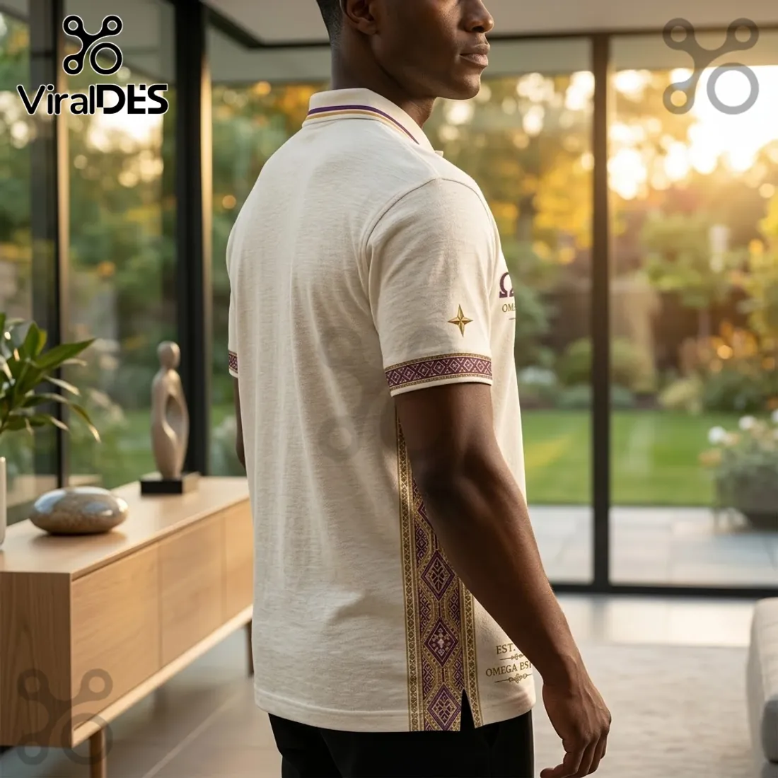 Premium Omega Psi Phi Cream Polo Shirt Premium Omega Psi Phi Cream Polo Shirt