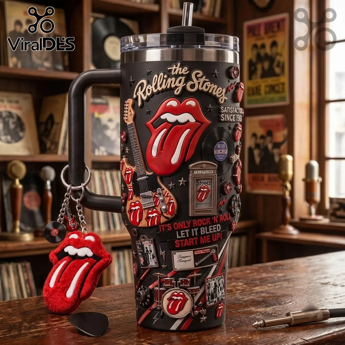 Premium The Rolling Stones 40oz Stanley Tumbler Premium The Rolling Stones 40oz Stanley Tumbler