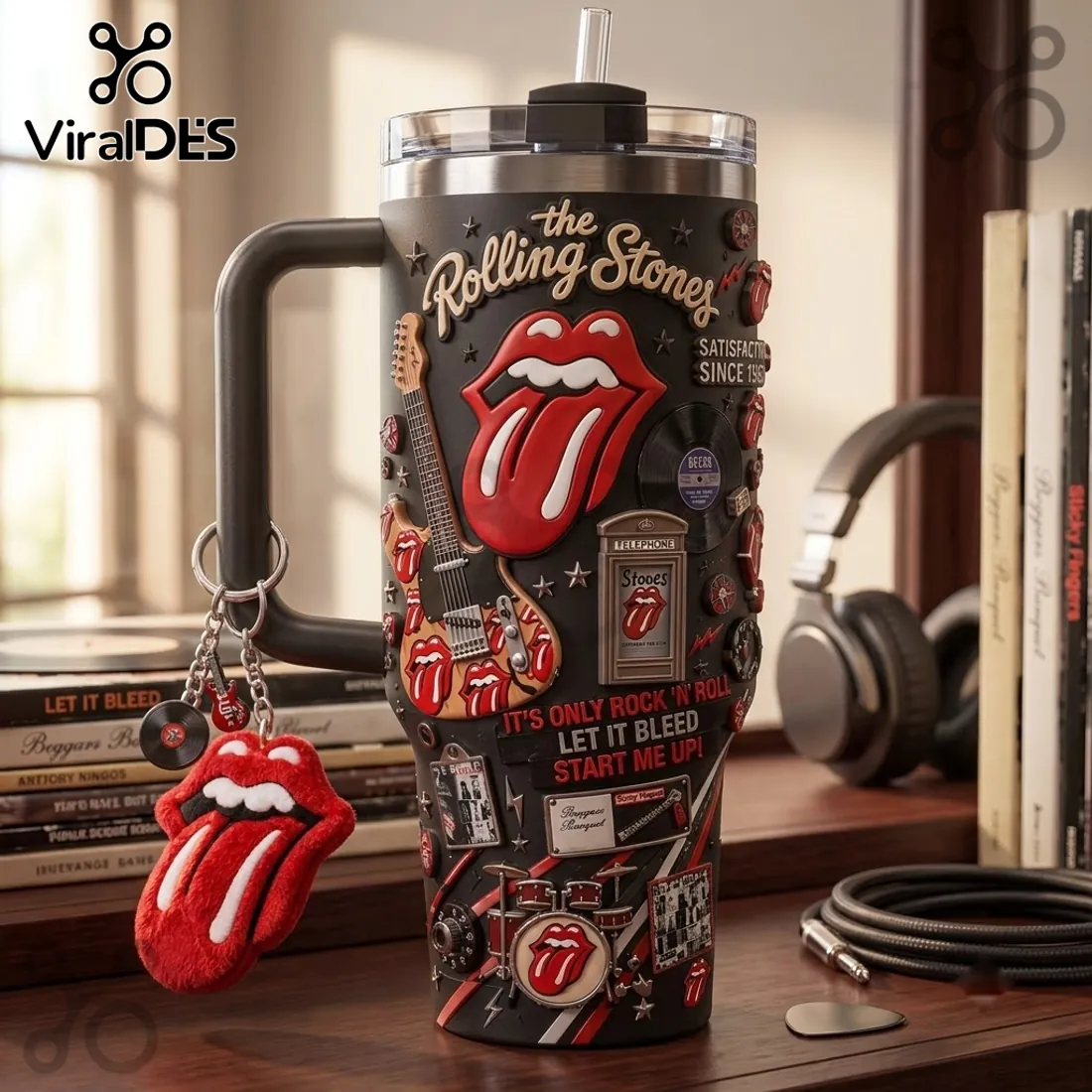 Premium The Rolling Stones 40oz Stanley Tumbler Premium The Rolling Stones 40oz Stanley Tumbler