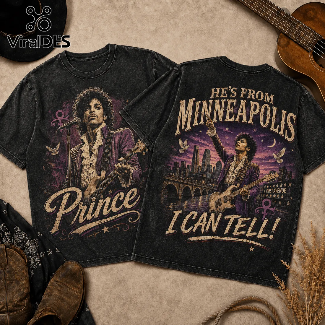 Prince Minneapolis Legacy Vintage Acid Wash T-Shirt Prince Minneapolis Legacy Vintage Acid Wash T-Shirt