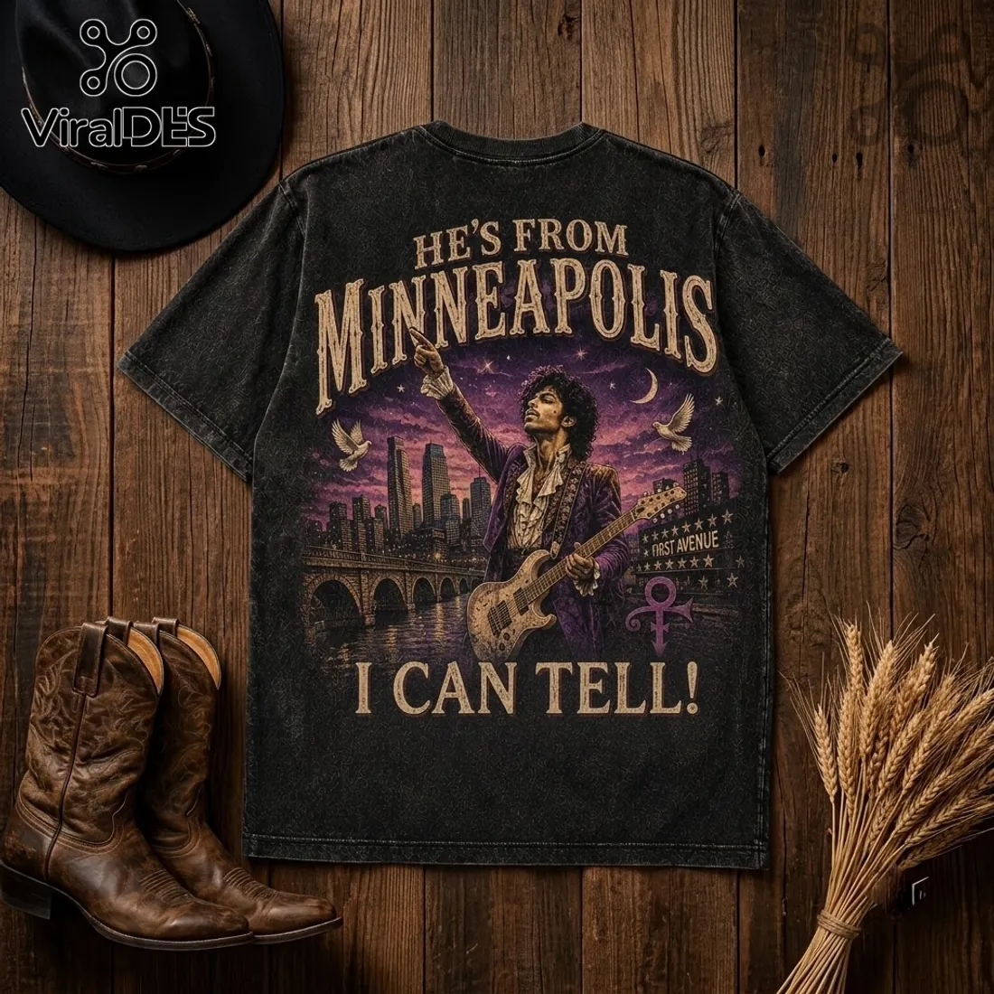 Prince Minneapolis Legacy Vintage Acid Wash T-Shirt Prince Minneapolis Legacy Vintage Acid Wash T-Shirt