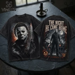 Michael Myers Halloween Horror Movie T-Shirt 2026 featuring screen-printed graphic art of the masked killer on black cotton.
