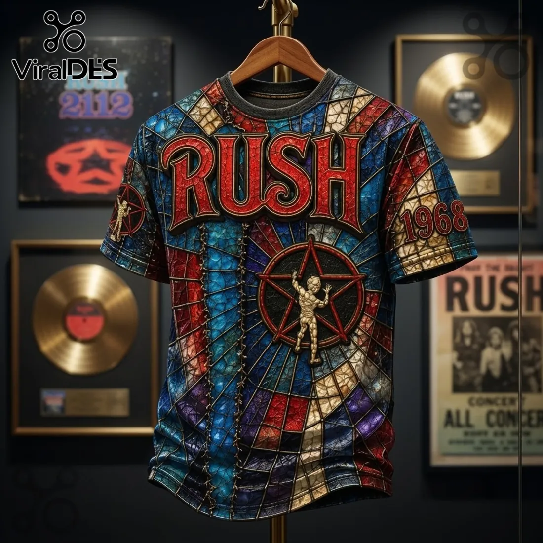 Rush Stained Glass Starman T-Shirt Rush Stained Glass Starman T-Shirt