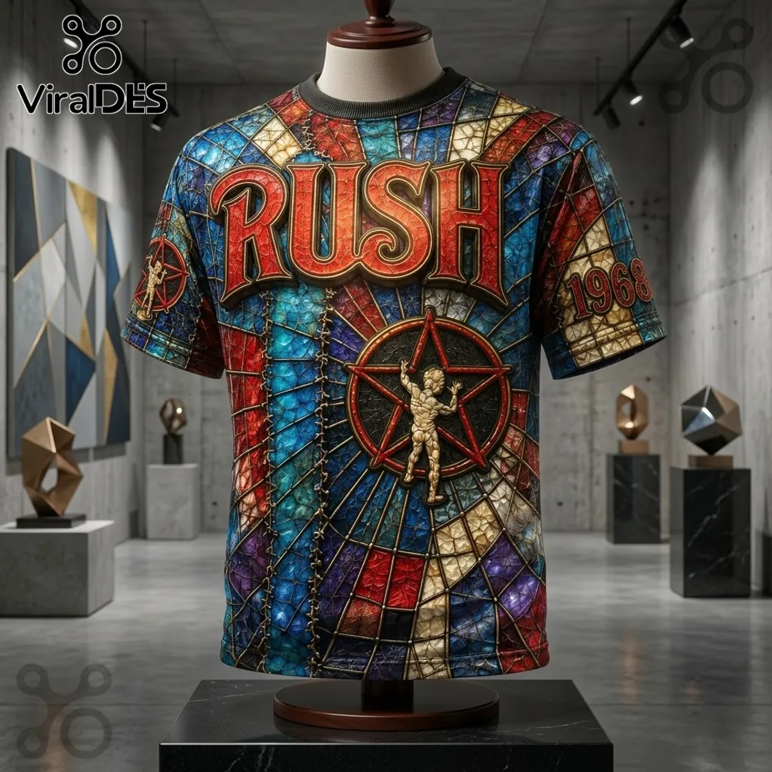 Rush Stained Glass Starman T-Shirt Rush Stained Glass Starman T-Shirt