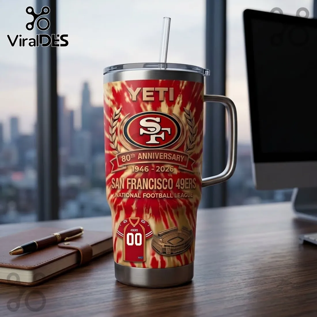 San Francisco 49ers 80th Anniversary YETI Tumbler 40oz San Francisco 49ers 80th Anniversary YETI Tumbler 40oz