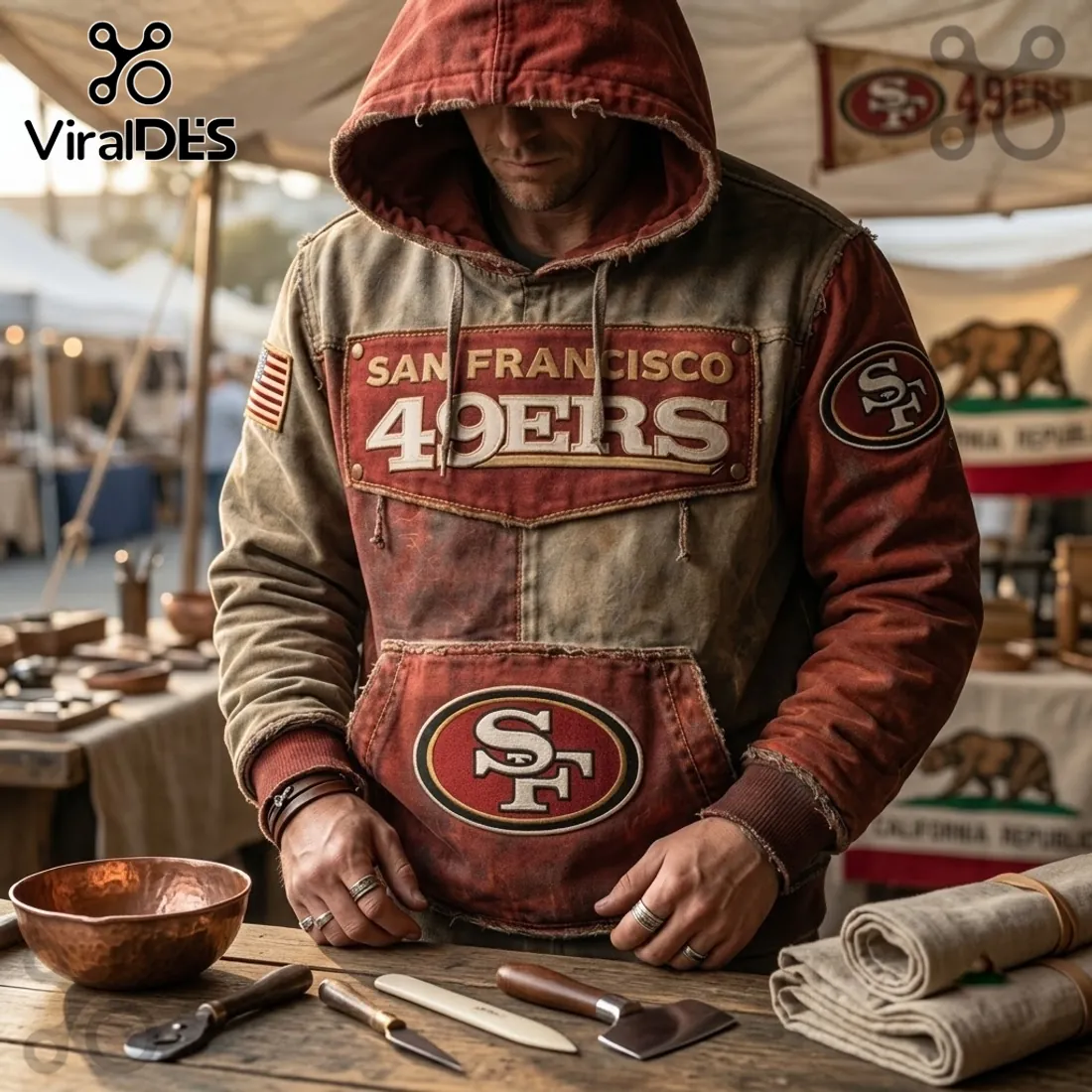 San Francisco 49ers Weathered Canvas Pullover Hoodie San Francisco 49ers Weathered Canvas Pullover Hoodie