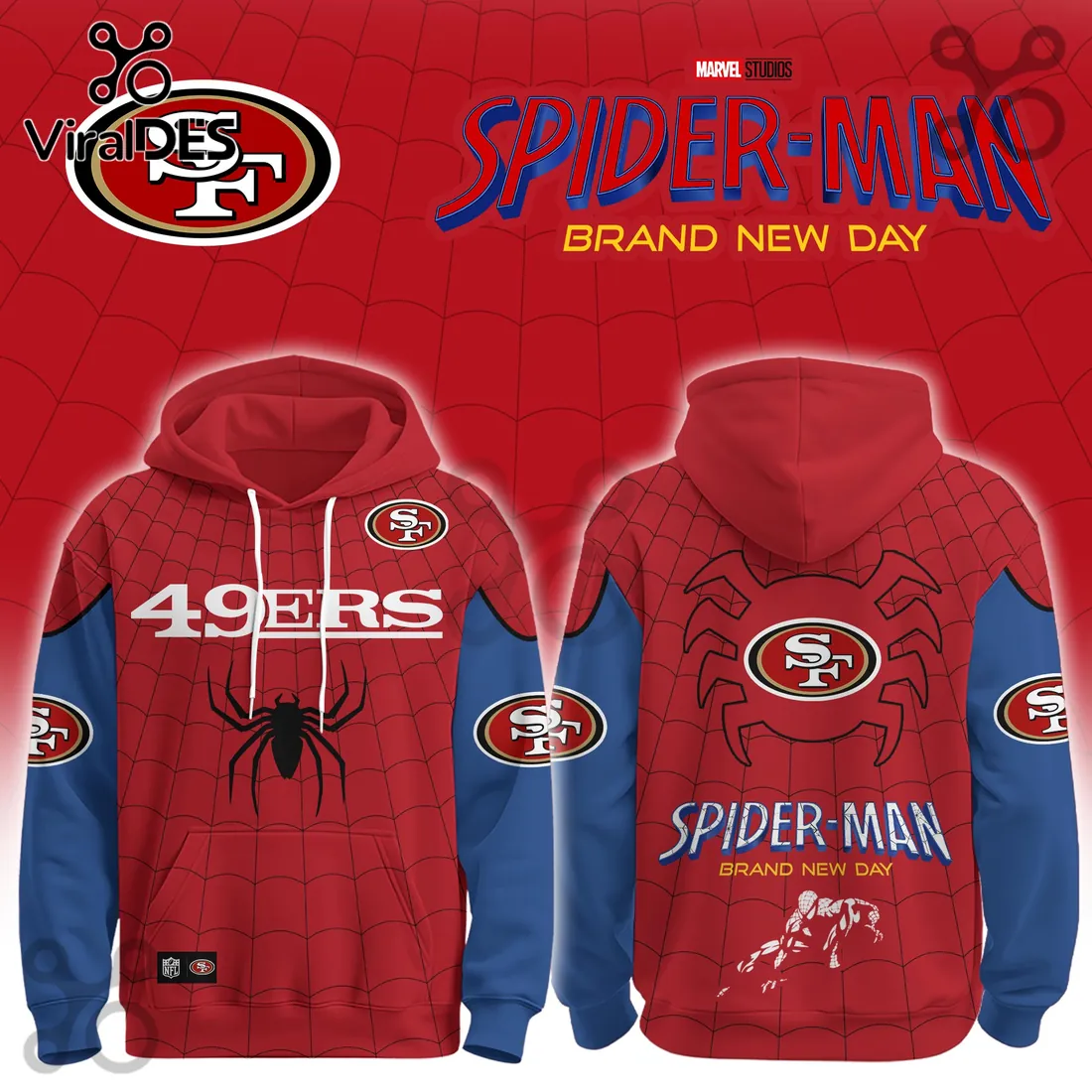 San Francisco 49ers x Spider-Man Brand New Day Hoodie San Francisco 49ers x Spider-Man Brand New Day Hoodie