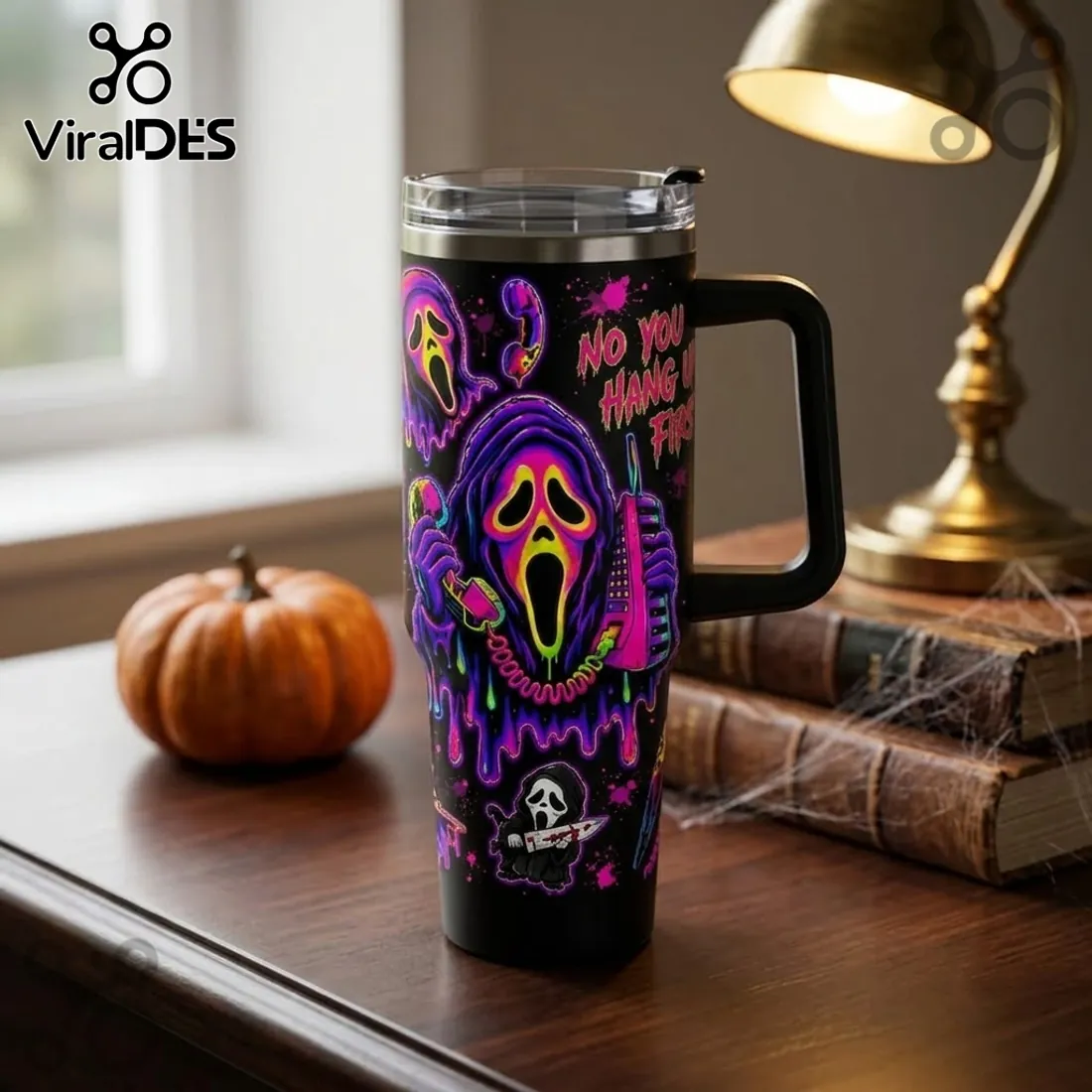 Scream Ghostface Neon 40oz Stanley Tumbler Scream Ghostface Neon 40oz Stanley Tumbler