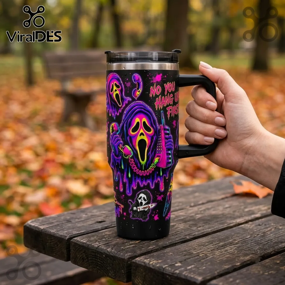 Scream Ghostface Neon 40oz Stanley Tumbler Scream Ghostface Neon 40oz Stanley Tumbler