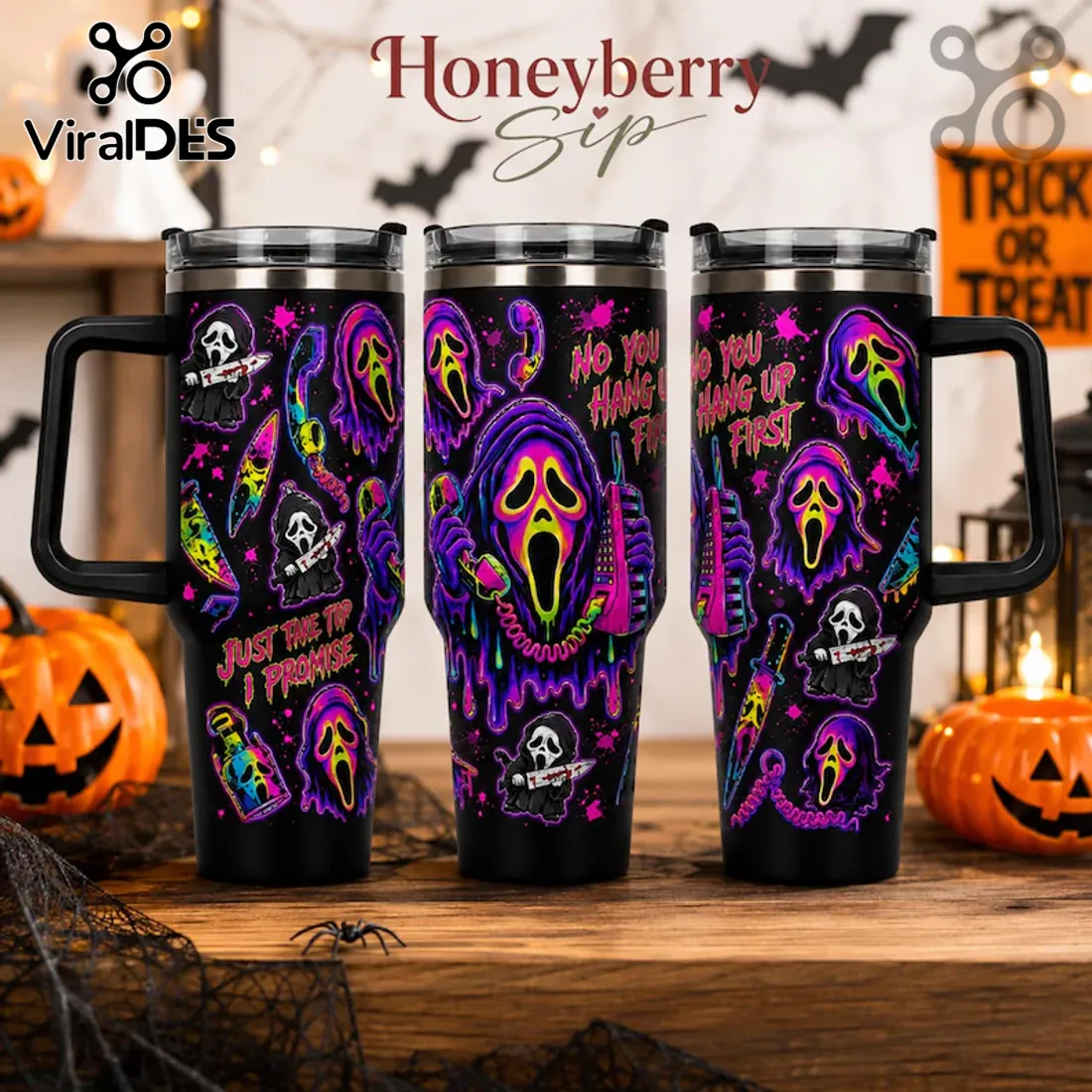 Scream Ghostface Neon Horror 40oz Tumbler Scream Ghostface Neon Horror 40oz Tumbler