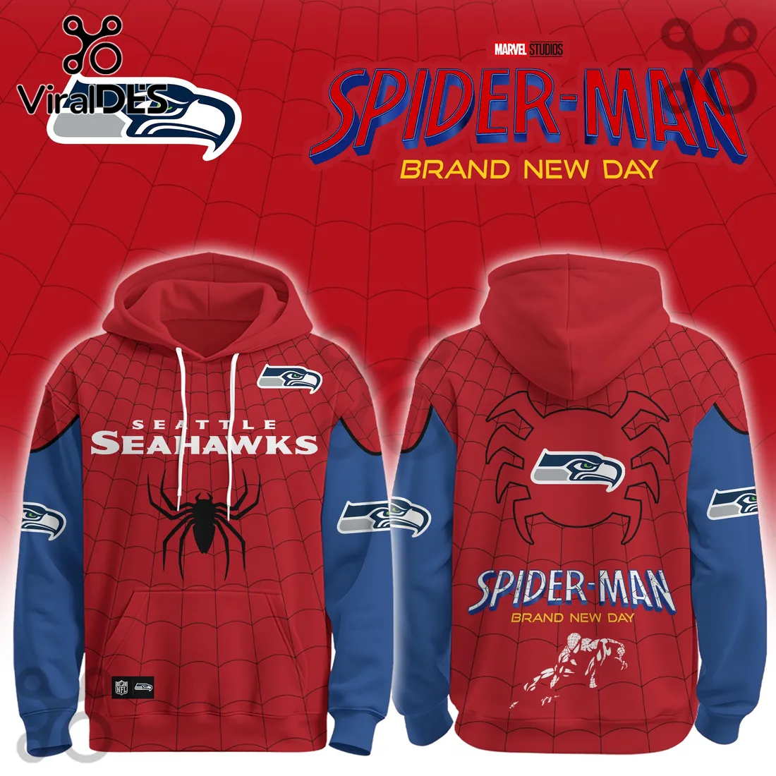 Seattle Seahawks x Spider-Man Brand New Day Hoodie Seattle Seahawks x Spider-Man Brand New Day Hoodie
