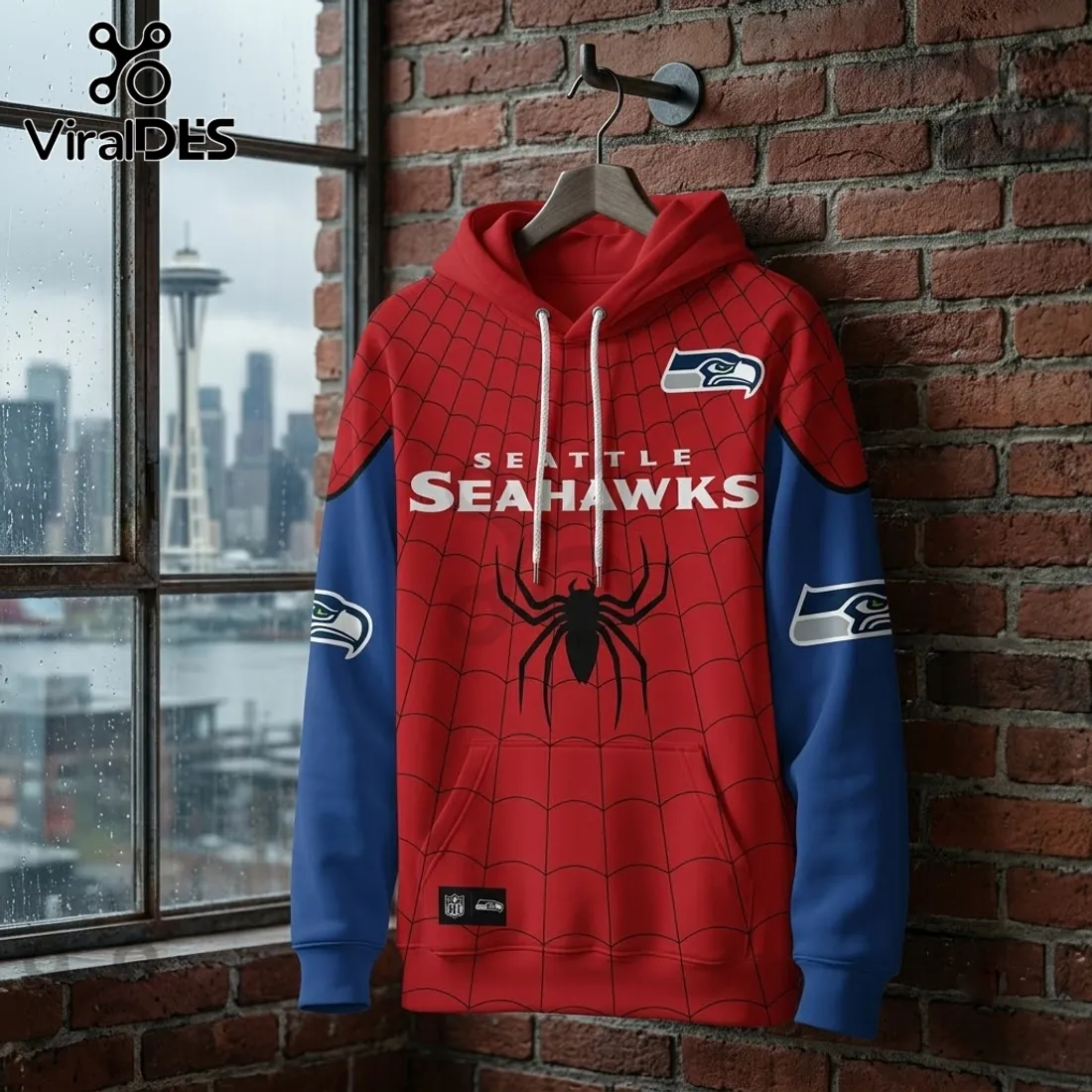 Seattle Seahawks x Spider-Man Brand New Day Hoodie Seattle Seahawks x Spider-Man Brand New Day Hoodie