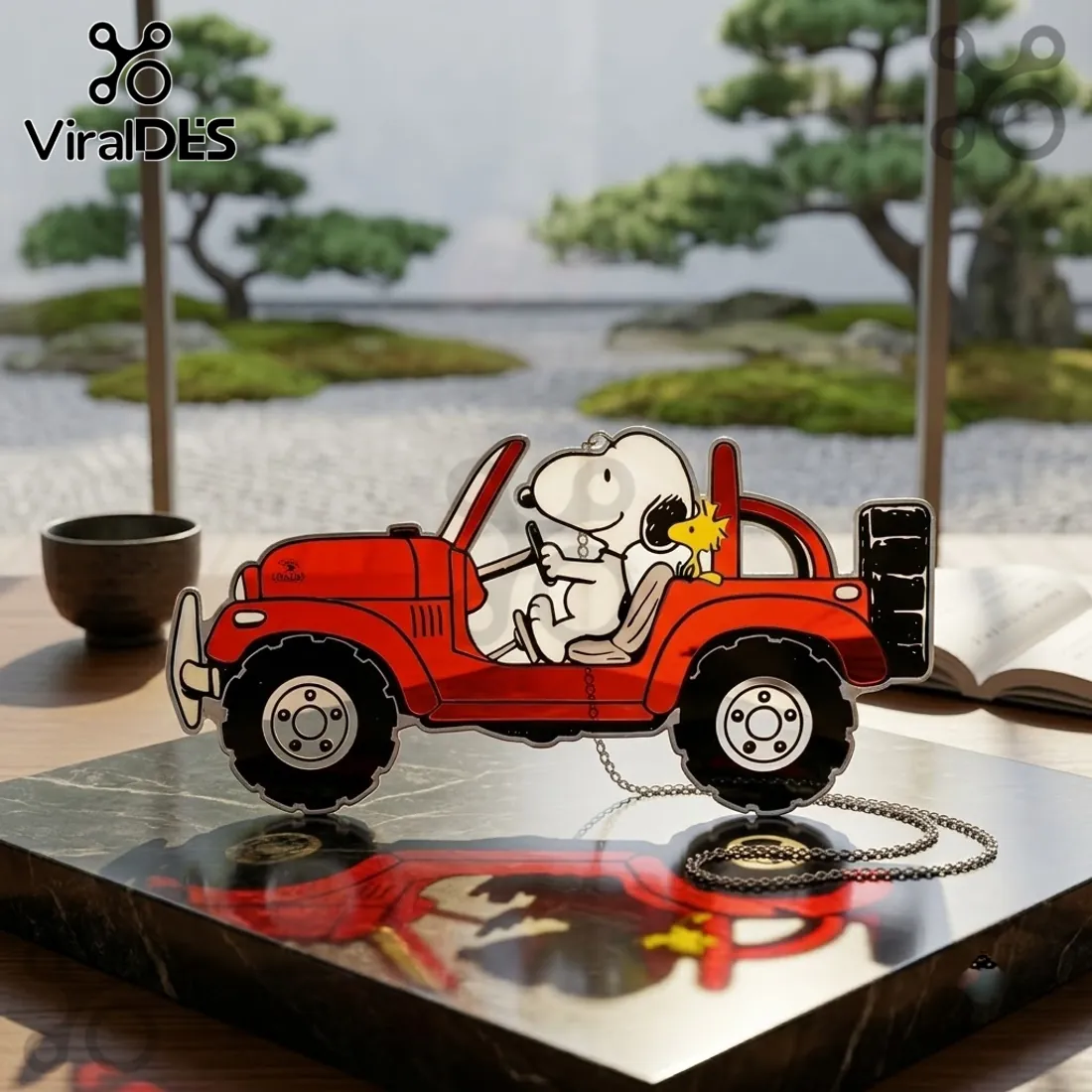 Snoopy and Woodstock Driving Car Acrylic Plaque Snoopy and Woodstock Driving Car Acrylic Plaque