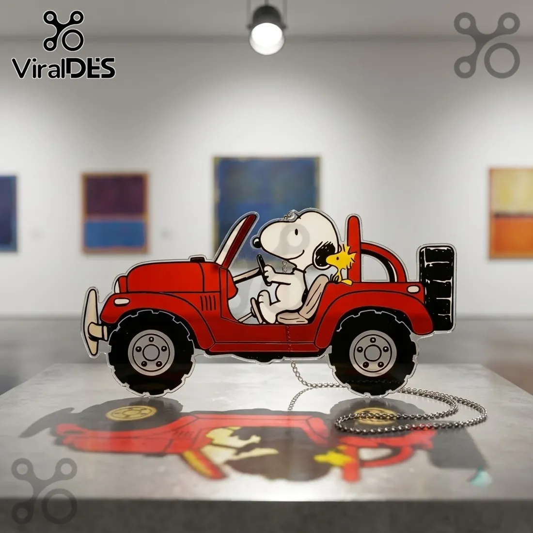 Snoopy and Woodstock Driving Car Acrylic Plaque Snoopy and Woodstock Driving Car Acrylic Plaque