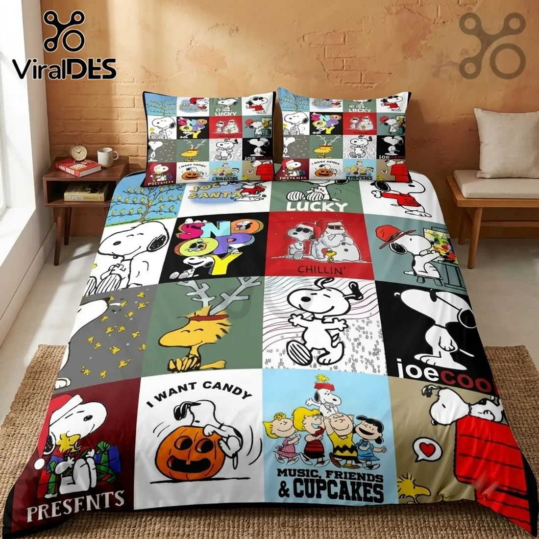 Snoopy Multi Character Pattern Bedding Set Snoopy Multi Character Pattern Bedding Set