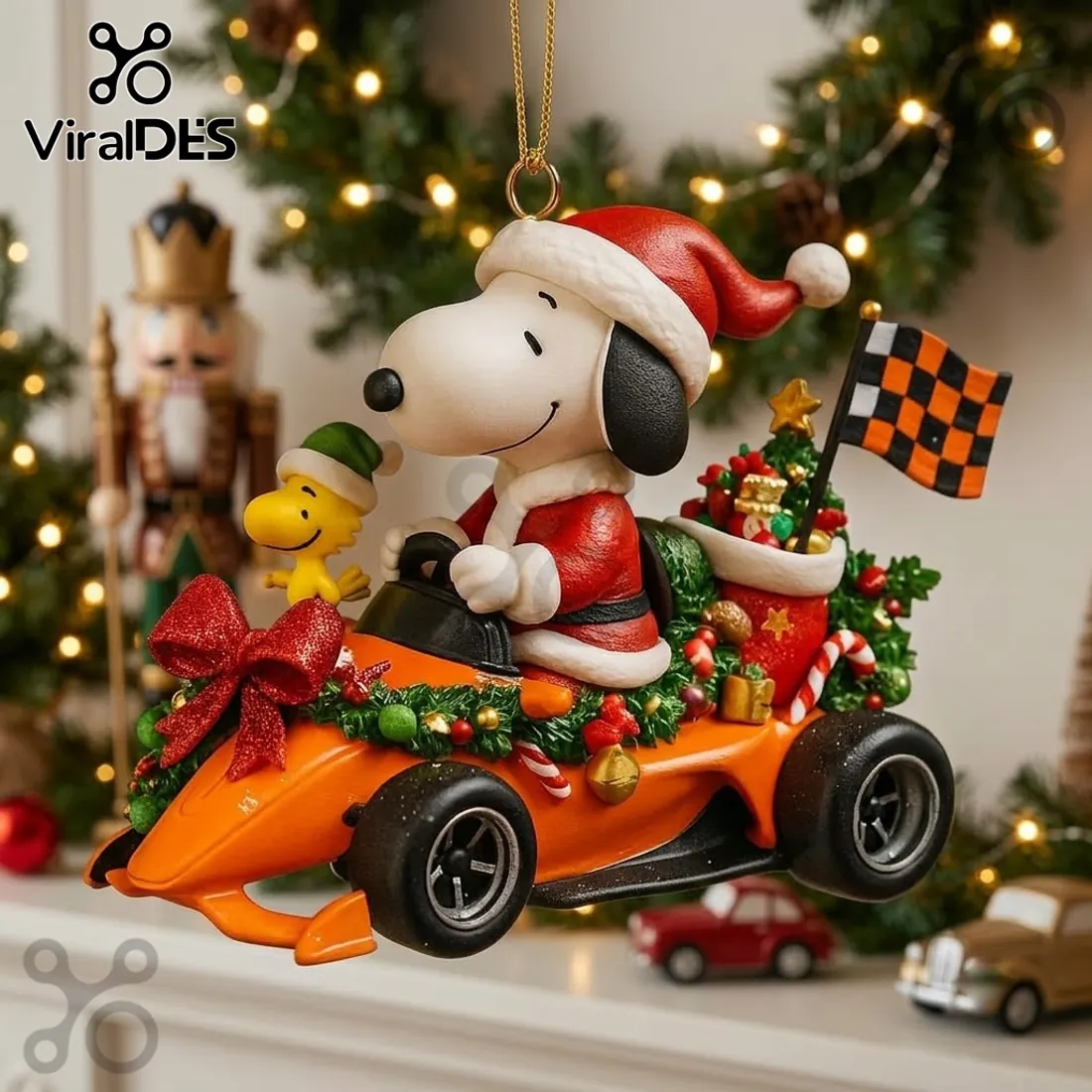 Snoopy Santa Racing Car Christmas Ornament 2026 Snoopy Santa Racing Car Christmas Ornament 2026