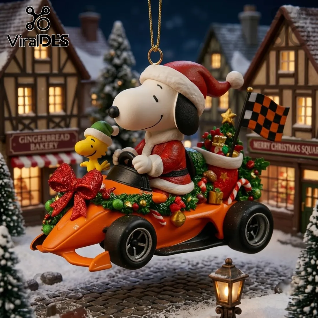 Snoopy Santa Racing Car Christmas Ornament 2026 Snoopy Santa Racing Car Christmas Ornament 2026