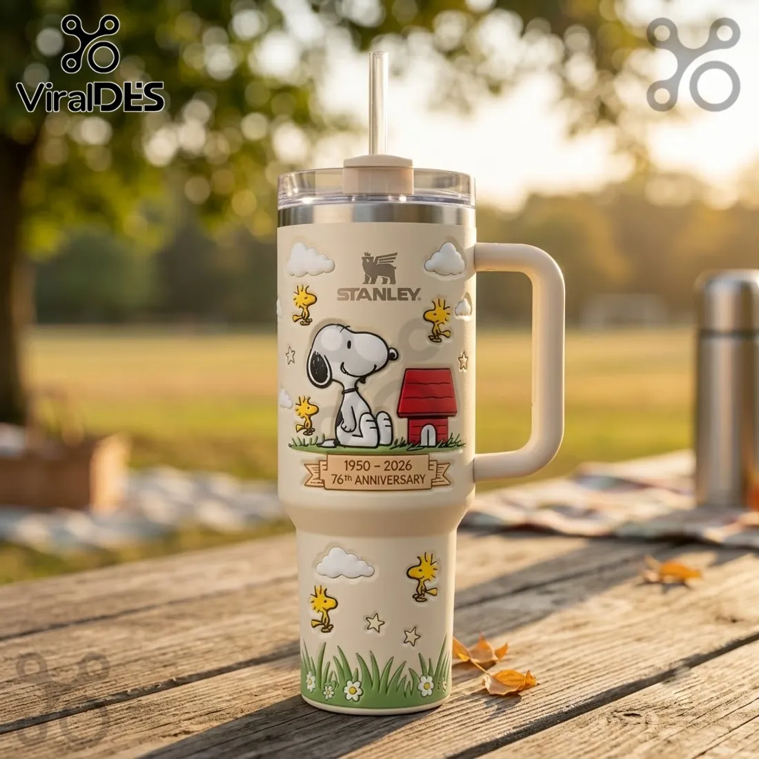 Snoopy x Stanley 76th Anniversary Cream 40oz Tumbler Snoopy x Stanley 76th Anniversary Cream 40oz Tumbler